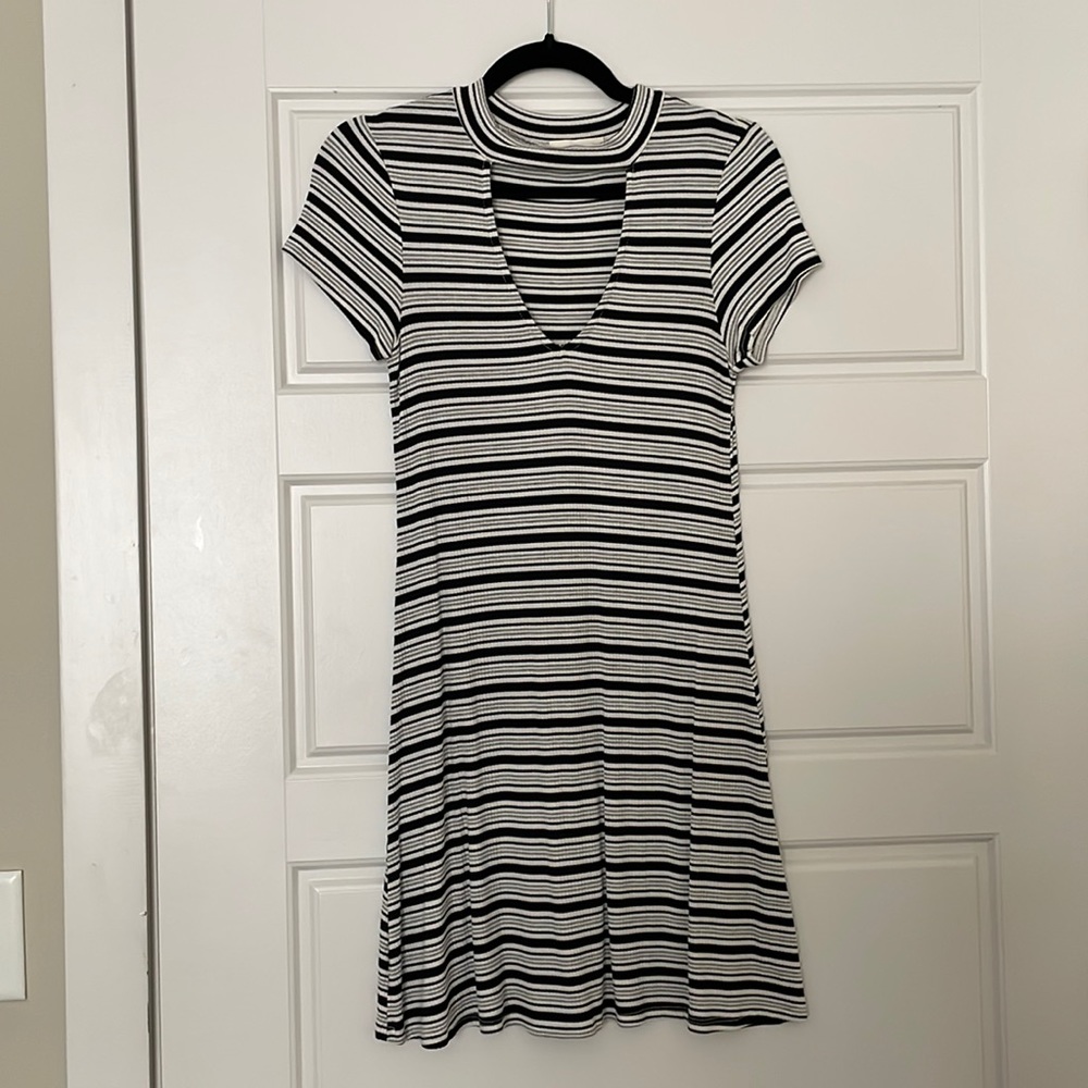LA Hearts Striped Cut Out Dress